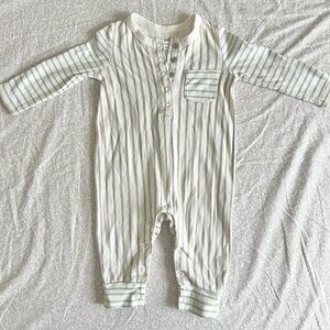 NEW Pehr Baby Boy striped onesie 3 - 6 months organic cotton white blue